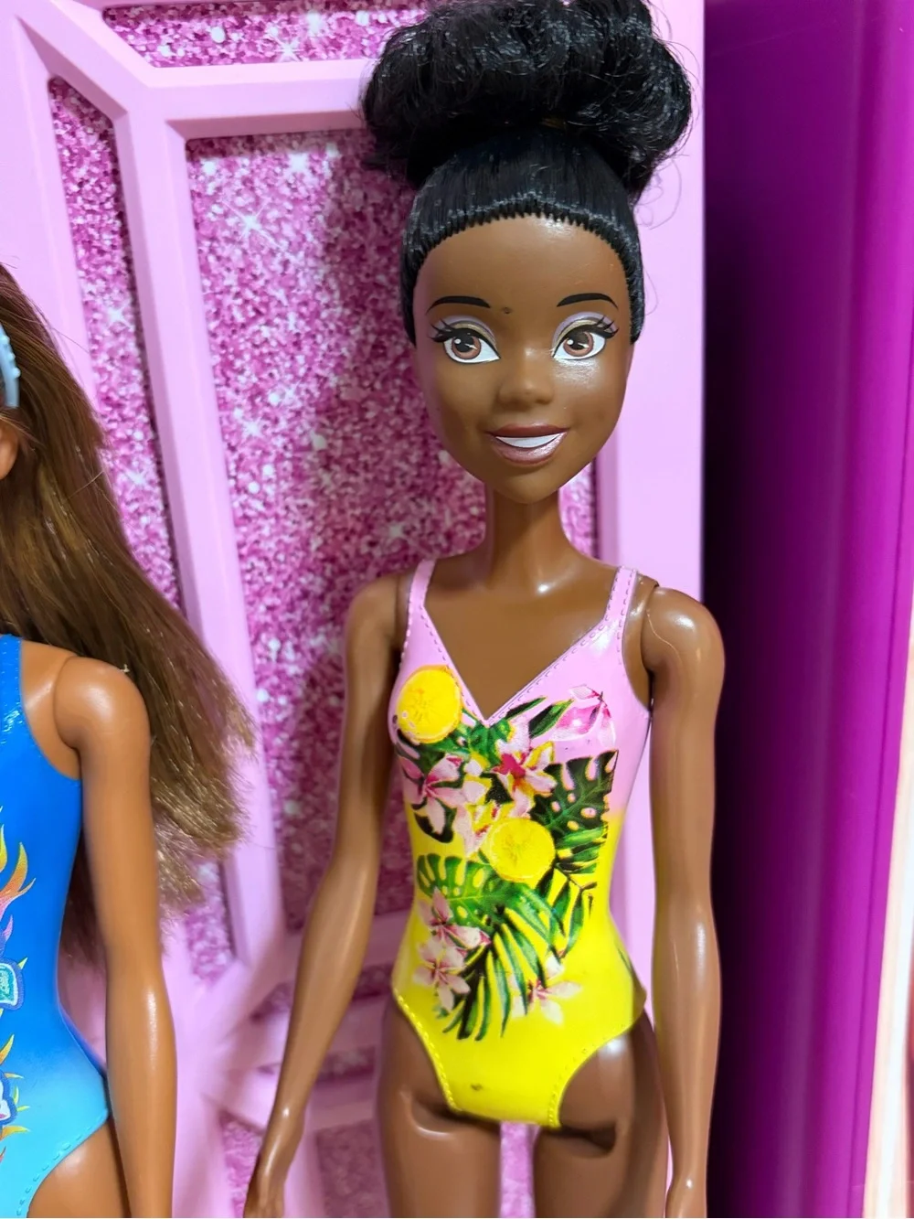 Barbie Dolls Trio in Red, Blue & Yellow Swimsuits